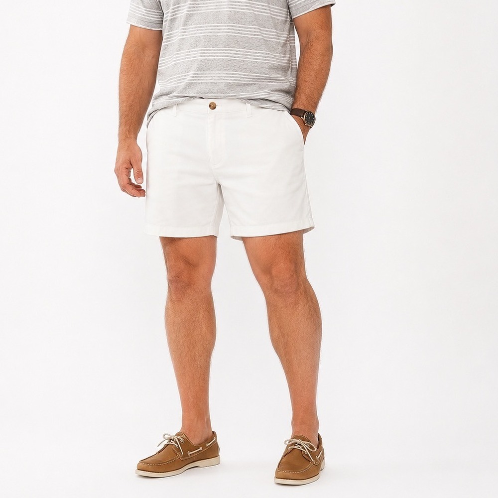 Chubbies Originals Mens White Stretch Twill Chino Shorts 5.5 Inseam Size 38